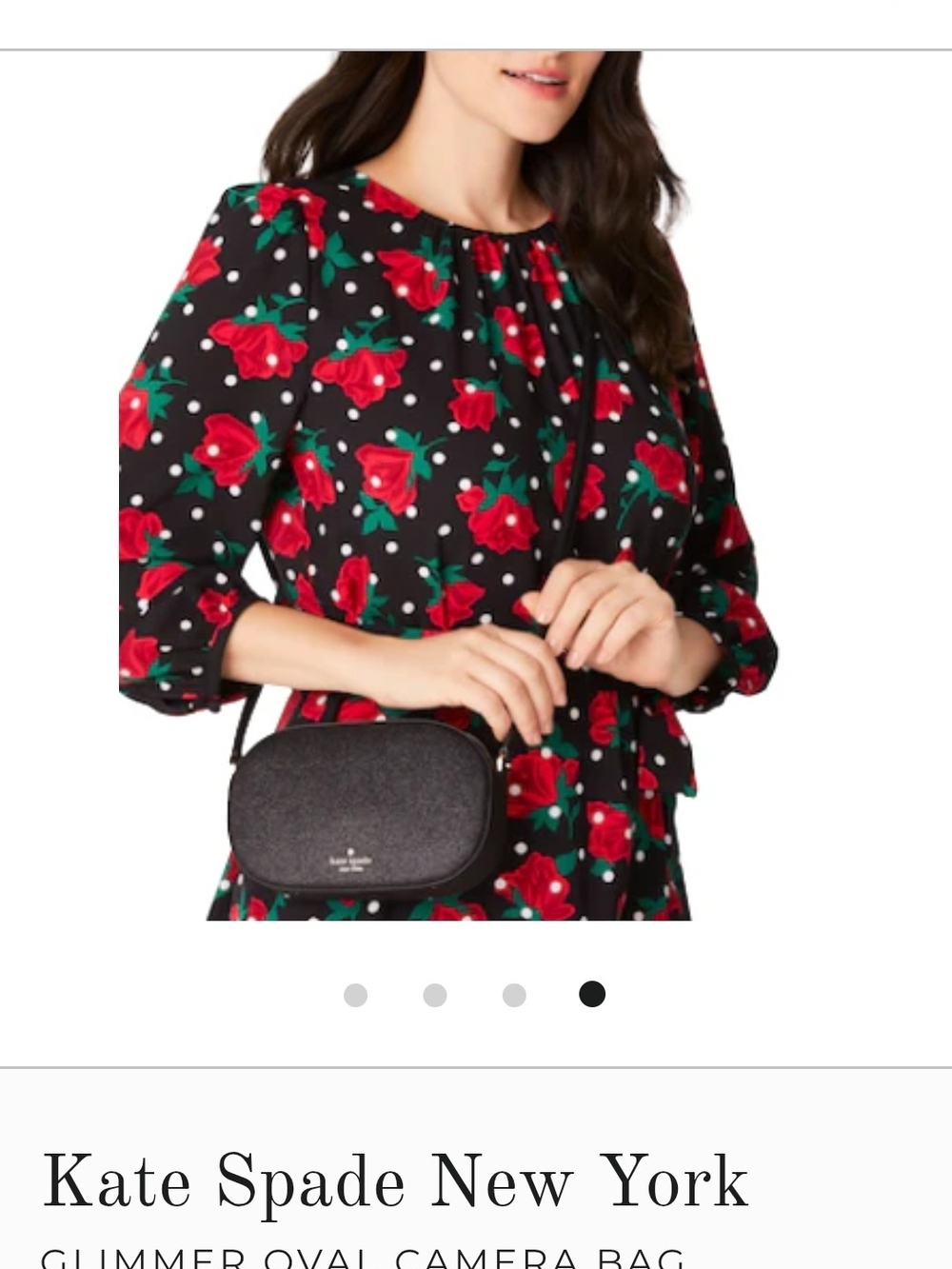 kate spade Black Glitter Oval Crossbody Bag